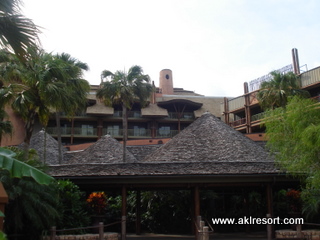 Walkway to restaurants from pool